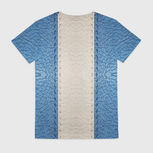 Женская футболка Кожа синяя белая / 3D-принт – фото 2