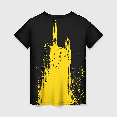 Женская футболка Фонтан бурлящей желтой краски / 3D-принт – фото 2