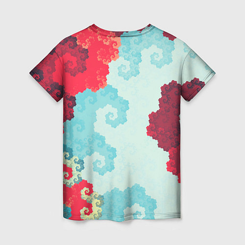 Женская футболка Пиксельный цветочный паттерн / 3D-принт – фото 2