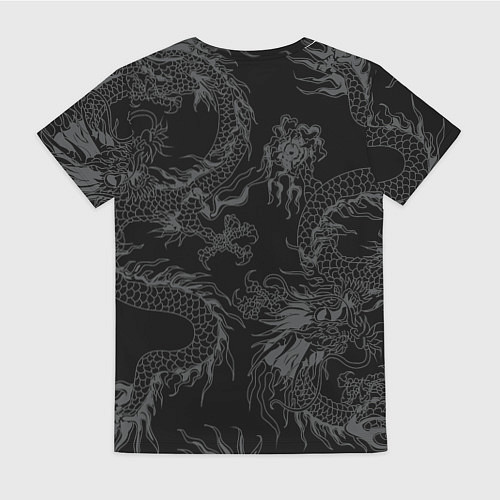 Женская футболка Одинокий самурай и дракон / 3D-принт – фото 2