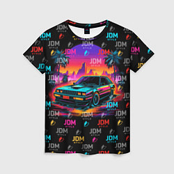 Футболка женская JDM neon style, цвет: 3D-принт