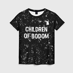 Футболка женская Children of Bodom glitch на темном фоне: символ св, цвет: 3D-принт