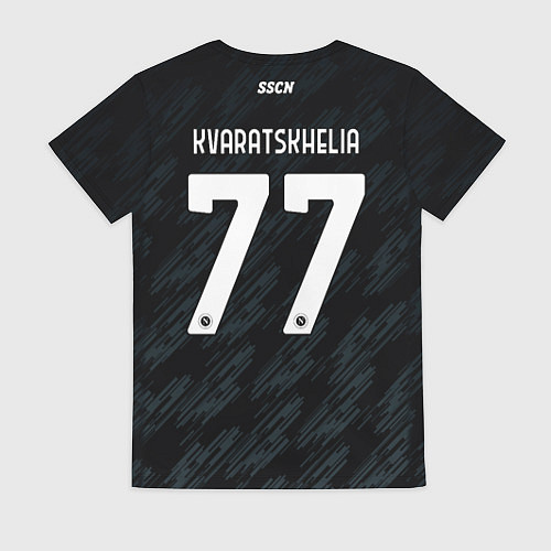 Женская футболка Хвича Кварацхелия Наполи форма третья / 3D-принт – фото 2