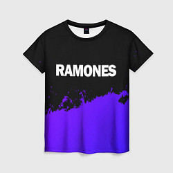 Футболка женская Ramones purple grunge, цвет: 3D-принт