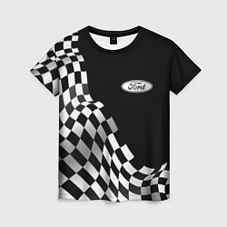 Футболка женская Ford racing flag, цвет: 3D-принт