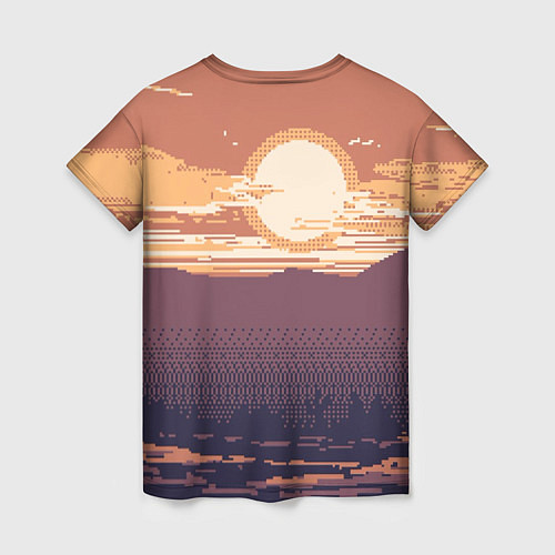 Женская футболка Пиксельный пейзаж пустыни / 3D-принт – фото 2