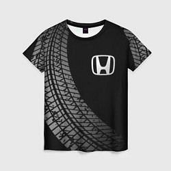 Женская футболка Honda tire tracks