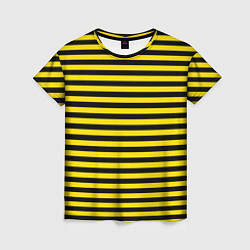 Футболка женская Черно-желтые осиные полосы, цвет: 3D-принт