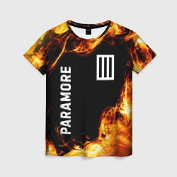 Футболка женская Paramore и пылающий огонь, цвет: 3D-принт