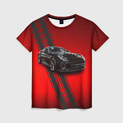 Футболка женская Английский спортивный автомобиль Jaguar, цвет: 3D-принт
