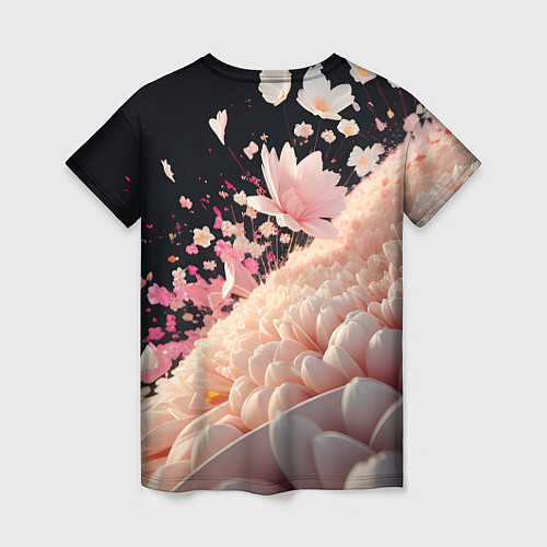 Женская футболка Множество розовых цветов / 3D-принт – фото 2