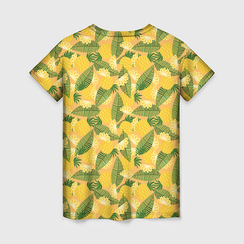 Женская футболка Летний паттерн с ананасами / 3D-принт – фото 2
