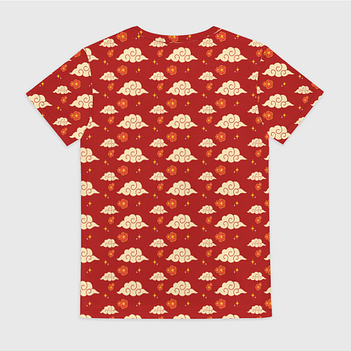 Женская футболка Облака Сакура Звезды / 3D-принт – фото 2