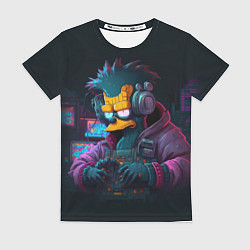 Женская футболка Киберпанк в стиле Симпсонов