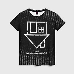 Женская футболка The Neighbourhood с потертостями на темном фоне