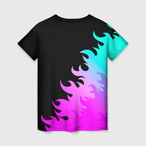 Женская футболка Sabaton неоновый огонь / 3D-принт – фото 2