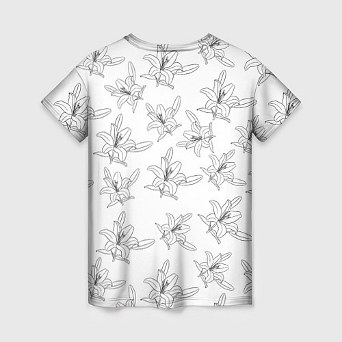 Женская футболка Лилия цветочный паттерн / 3D-принт – фото 2