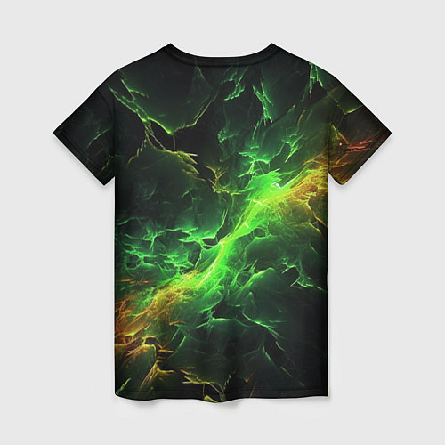 Женская футболка Зеленая молния / 3D-принт – фото 2