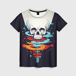 Женская футболка Череп на палке