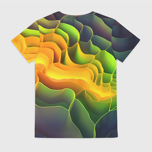 Женская футболка Радужная объемная поверхность / 3D-принт – фото 2
