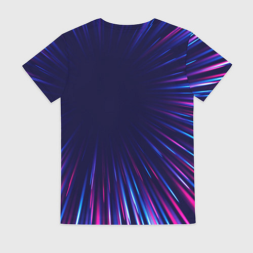 Женская футболка BYD neon speed lines / 3D-принт – фото 2