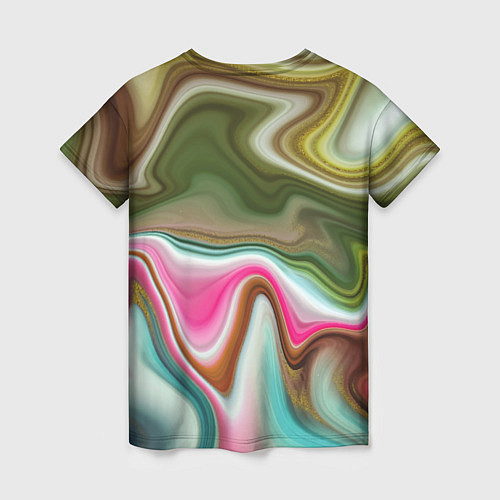 Женская футболка Color waves / 3D-принт – фото 2