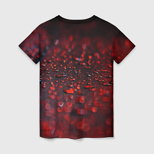 Женская футболка Капли алого дождя / 3D-принт – фото 2