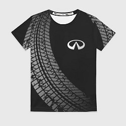 Женская футболка Infiniti tire tracks