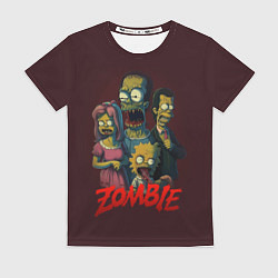 Футболка женская Симпсоны зомби, цвет: 3D-принт