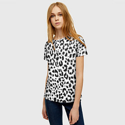 Футболка женская Черные леопардовые пятна, цвет: 3D-принт — фото 2