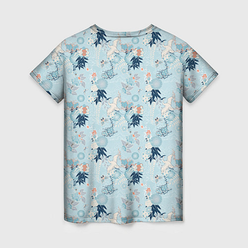 Женская футболка Японский паттерн с журавлем / 3D-принт – фото 2