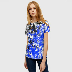 Футболка женская Сине чёрный узор, цвет: 3D-принт — фото 2