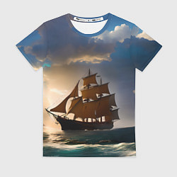 Женская футболка Парусный корабль галеон