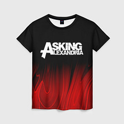 Женская футболка Asking Alexandria red plasma