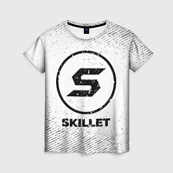 Футболка женская Skillet с потертостями на светлом фоне, цвет: 3D-принт