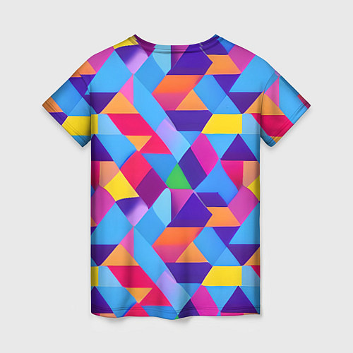 Женская футболка Геометрическая абстракция красок / 3D-принт – фото 2