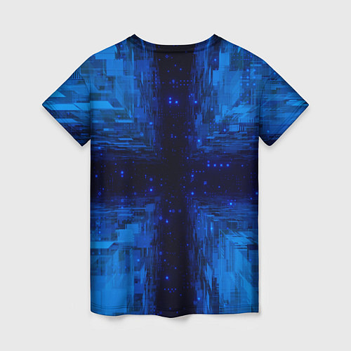 Женская футболка Тёмно-синие множества фигур / 3D-принт – фото 2