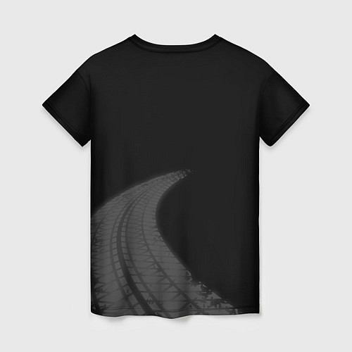 Женская футболка Great Wall speed на темном фоне со следами шин: на / 3D-принт – фото 2