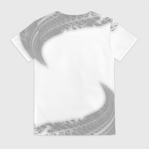 Женская футболка Great Wall speed на светлом фоне со следами шин / 3D-принт – фото 2