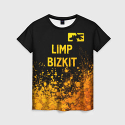 Футболка женская Limp Bizkit - gold gradient: символ сверху, цвет: 3D-принт