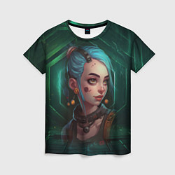 Футболка женская Jinx green Arcane League of Legends, цвет: 3D-принт