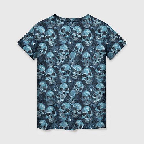 Женская футболка Синие черепа / 3D-принт – фото 2