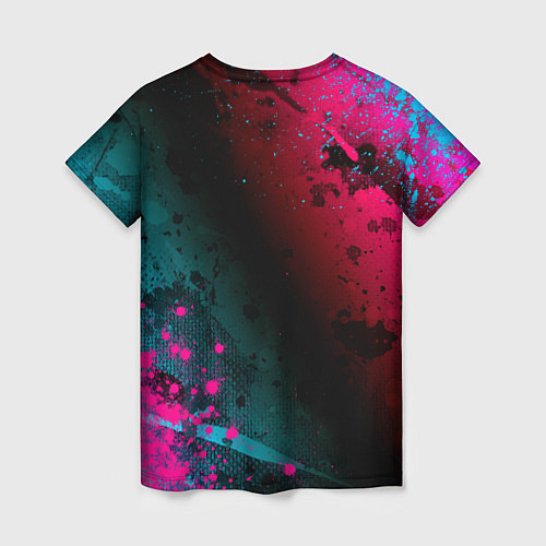 Женская футболка Deftones - neon gradient: надпись, символ / 3D-принт – фото 2
