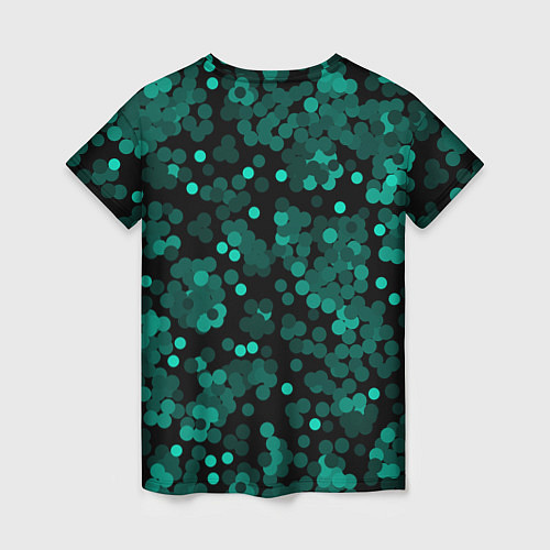 Женская футболка Бирюзовые с зеленым конфетти / 3D-принт – фото 2