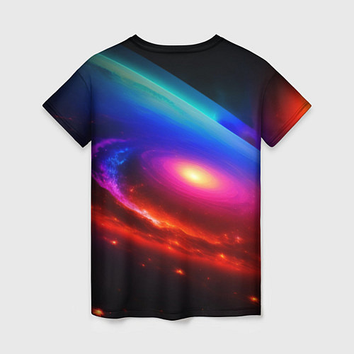 Женская футболка Неоновая галактика / 3D-принт – фото 2