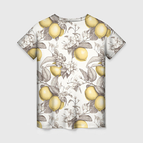 Женская футболка Лимоны - винтаж графика: паттерн / 3D-принт – фото 2