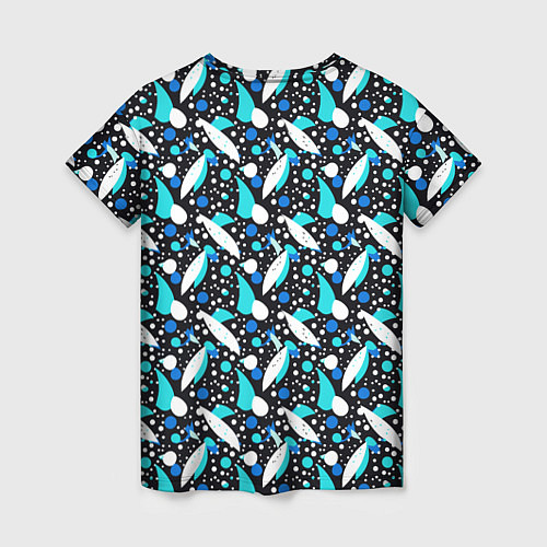 Женская футболка Листопад в синих тонах / 3D-принт – фото 2