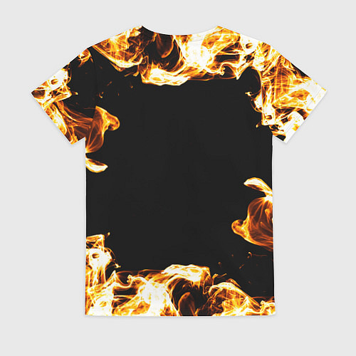 Женская футболка Black Sabbath рок кот и огонь / 3D-принт – фото 2