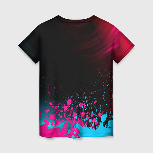 Женская футболка Dead Space - neon gradient: символ сверху / 3D-принт – фото 2