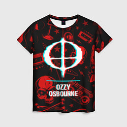 Футболка женская Ozzy Osbourne rock glitch, цвет: 3D-принт
